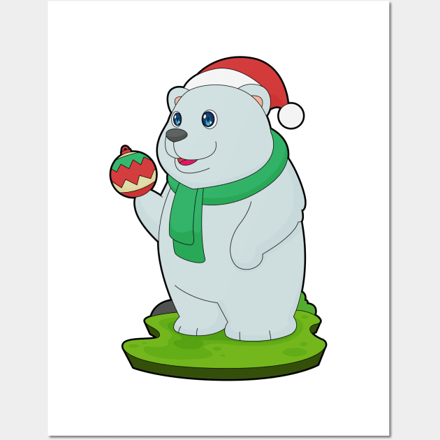 Polar bear Christmas Christmas bell Wall Art by Markus Schnabel